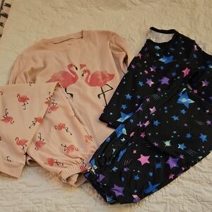 Amazon Kids Pajama Sets - Pink Flamingo and Black Star Patterns